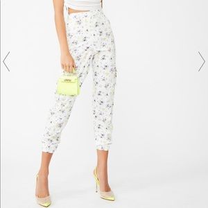 Floral print utility trousers